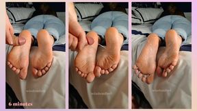 You RUB your DICK on my SOLES while I SCROLL through my DMs