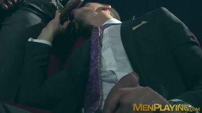 Horny Ivan Gregory sucks dick before getting drilled by suited Viktor Rom