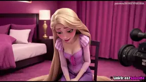 Cartoon Rapunzel gets fucked in a lewd animated fantasy