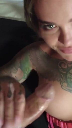 Stunning Big Dick Blonde Trans Girl Gets Fucked in Pink Lingerie Set in Fancy Countryside Cabin.