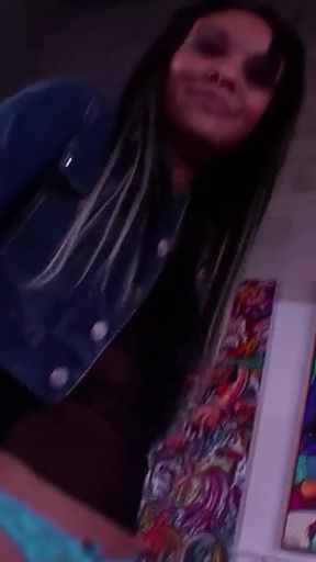 Captivating moment from &quot;Brown Ebony Teen Jaslin Diaz with perfect Ass talk to POV Amateur Backstage Sex&quot;
