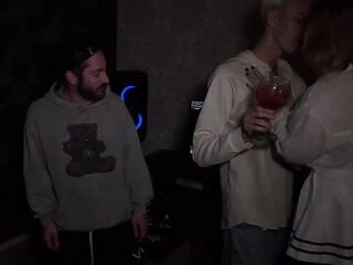 Drilled Breasty Ally's Girlfriend Hard At Abode Party And Made Her Squirt