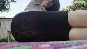 Dirty Italian Foot Fantasies in Garden with See-Through Yoga Pants