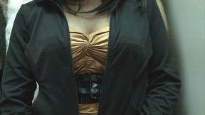 latina elena heiress pinches her nipples as her partner cums on her big tits
