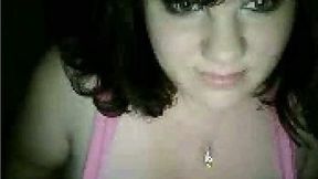 Busty Russian goth webcam bitch teases me with her knockers