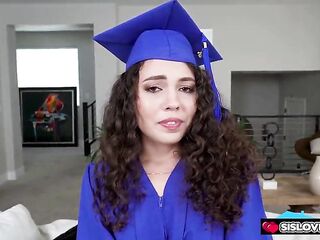 Stepsister and Stepbro Can't Await Post Graduation Hardcore Bang