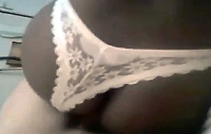 Beautiful black ass in sweet white lacy fucked and glazed