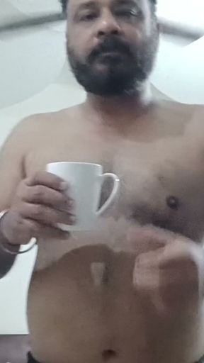 Wet Indian Daddy After Shower Getting Dressed in Tight Underwear 4K   Clip 1