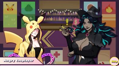 ConQuest [Hentai game] Cosplayer crazy fucking in the bushes in a convention sexy pikachu cosplay