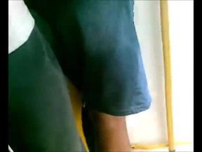 Guy grinds boner into girl in public