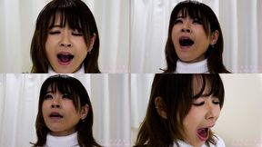 RISA - CLOSE-UP of Japanese cute girl YAWNING - MOV 1080p