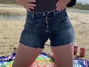Titty drop on a sandbar ~ PUPLIC NUDITY ~ Amature MILF