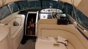 Redhead slut gets fucked hard on a boat