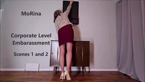 Corporate Level Embarrassment - Scenes 1 and 2 - MoRina office accidental exposure fetish (mobile vers)