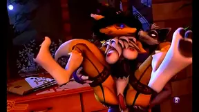 Hot Yiff Renamon Fucks Hellowen With Intense Passion And Heat