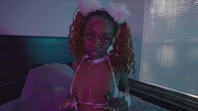 Sexy Black Kitty get Caught playing and gets Fucked