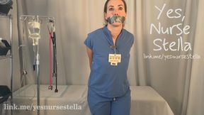 Duct Tape Gagged Bound Nurse Attempts Escape