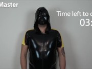 Masked rubber man challenges you to jerk & cum red light green light joi game PREVIEW