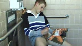 In the men's room, Christian unpacks a stack of porn magazines and flips through the pages, looking for th girl of the moment. Dropping pants and boxers, Christian gets into a firm jerk off, made especially noisy by liberal lubrication.
