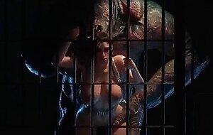 (4k) jill valentine, ada wong, resident evil girls fuck hard with monsters