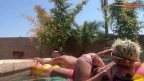 Bikini Pulled Off - Naughty Pool Float Squirt