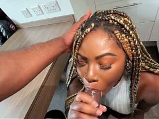 Kitchen Screwing POV Ebony on Ebony Heat