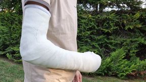 Adventure with a Long Arm Cast + Jerk off ! Cast Fetish