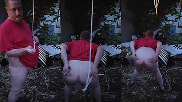 Dirty enema in my backyard
