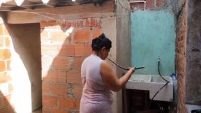 My Stepsister Takes a Bath at My House and Asks Me for Help and I End up Fucking Her Big Ass