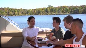 Dalton Riley, Jax Thirio And Gay Porn - What A Fucking Epic Boat Trip! Stepdad And Compete With Each Where They Fuck Their Stepsons To See Who Can Cum First! 8 Min