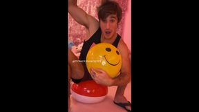 Logan Sitting on a Beach Ball and Blowing Balloons Part16 Video1 - MP4