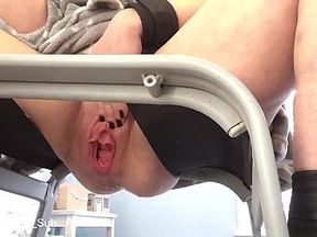 Team effort, Fisting her prolapsed, squirting cunt