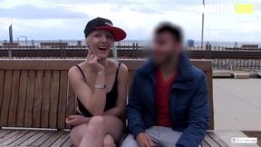 AMATEUR EURO - Hot Latina Liz Rainbow Fucks With Her Stallion And Random Guy From Street