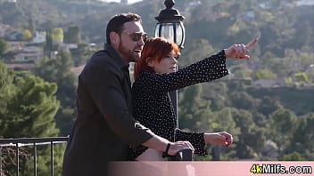 Busty redhead MILF Ava gets taboo fucked POV style