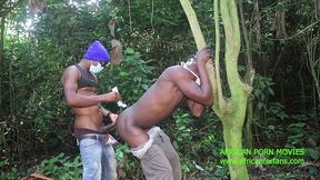 a rough fuck without a future between two tourists in the middle of a walk in a bush under the woods, well-hung sexy me site having big black and thick cocks in a first gay experience of straight frie