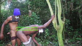 a rough fuck without a future between two tourists in the middle of a walk in a bush under the woods, well-hung sexy me site having big black and thick cocks in a first gay experience of straight frie