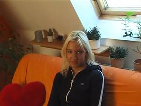 Blonde stunner doing the casting couch