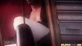 Vixen gorgeous butt takes blacked cock up her ass and swallows his cum