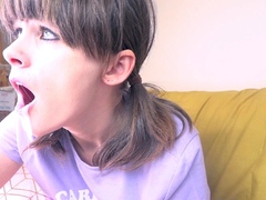 Cute curly brunette solo webcam masturbation