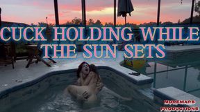 Cuck Holding while the Sun sets 4k - Nathalia Pink & Amethyst Mars - Cuck POV - lesbian sex - underwater oral - femdom sex - Pool&hot tub - nude kissing - fucking till it’s dark - tease and denial - gg - lesbians - cuck holding- pov - slave pov -