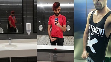 Jerking Off My Big Uncut Cock In Different Public Bathrooms Until I Cum
