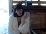 ViiviClouds Smokes Outside in the Cold