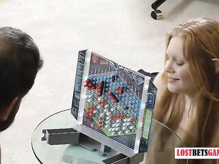 1 chap with 4 cute beauties play a game of strip battleship