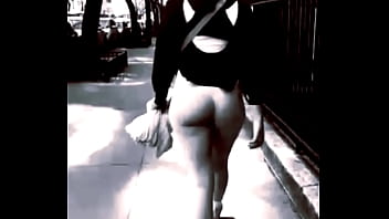 Candid cam on polish girl walking butt naked on the street