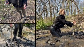 Agent Alina is on a mission, but gets stuck in the mud and loses her heels