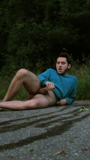 Caught pissing and jerking off outdoors - gay public exhibitionist   Clip 3