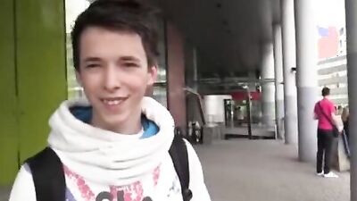 Czech twink gives a blowjob for the first time on camera