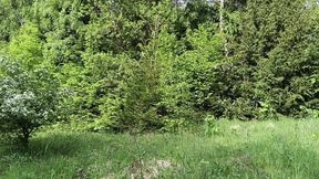 Masturbating Outside in the Woods Completely Naked, Huge Cumshot