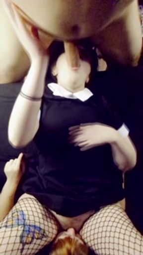 🍑BIG ASS🍑 Wedneday Addams TEENS Get Mouth Fucked and Doggstyle Threesome