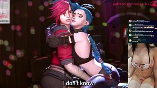 Arcane Anime porn!? Jinx, Vi, and some Random Man - League of Legends